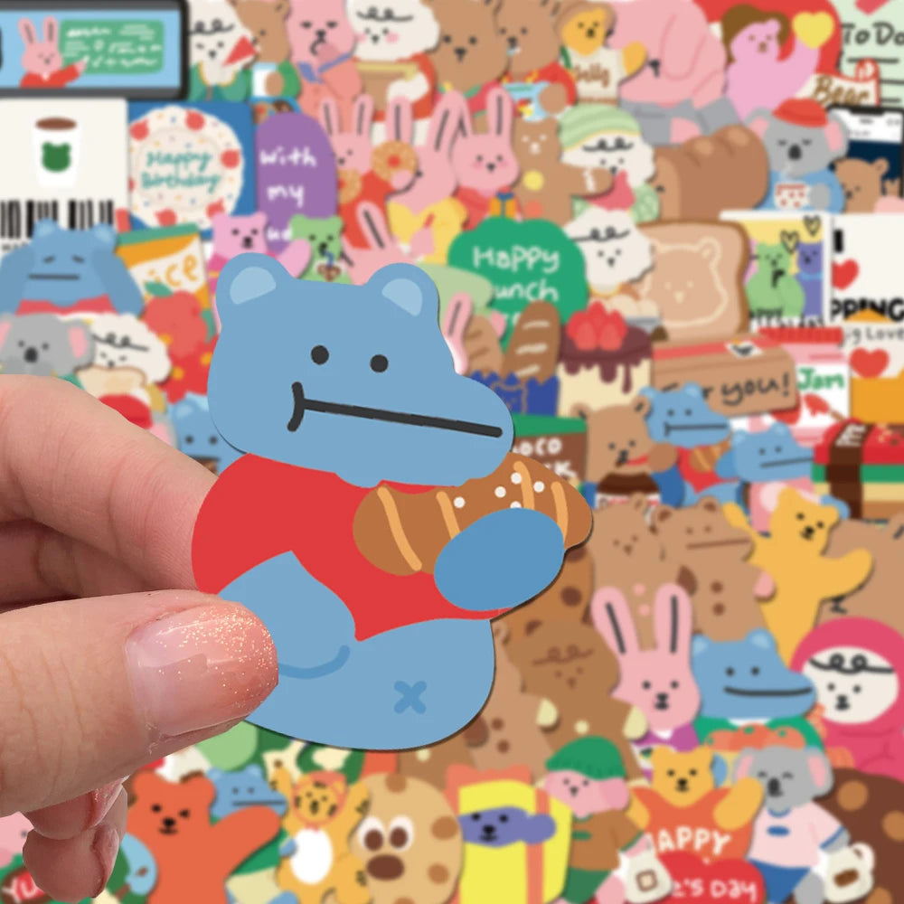 100pcs Cute Bear Waterproof Stickers