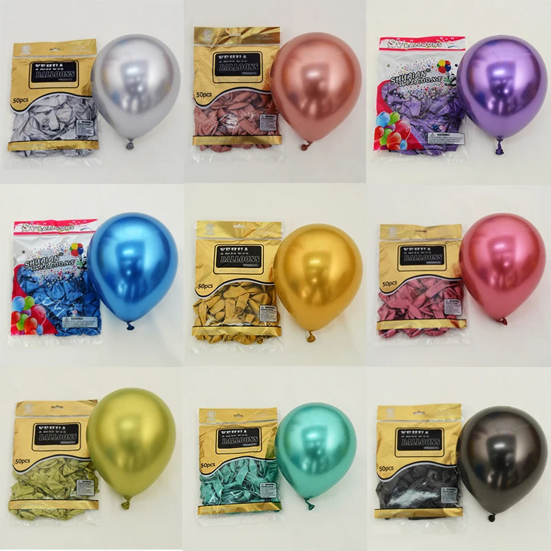 50pcs Metal Balloons Wedding Decoration Happy Birthday Party