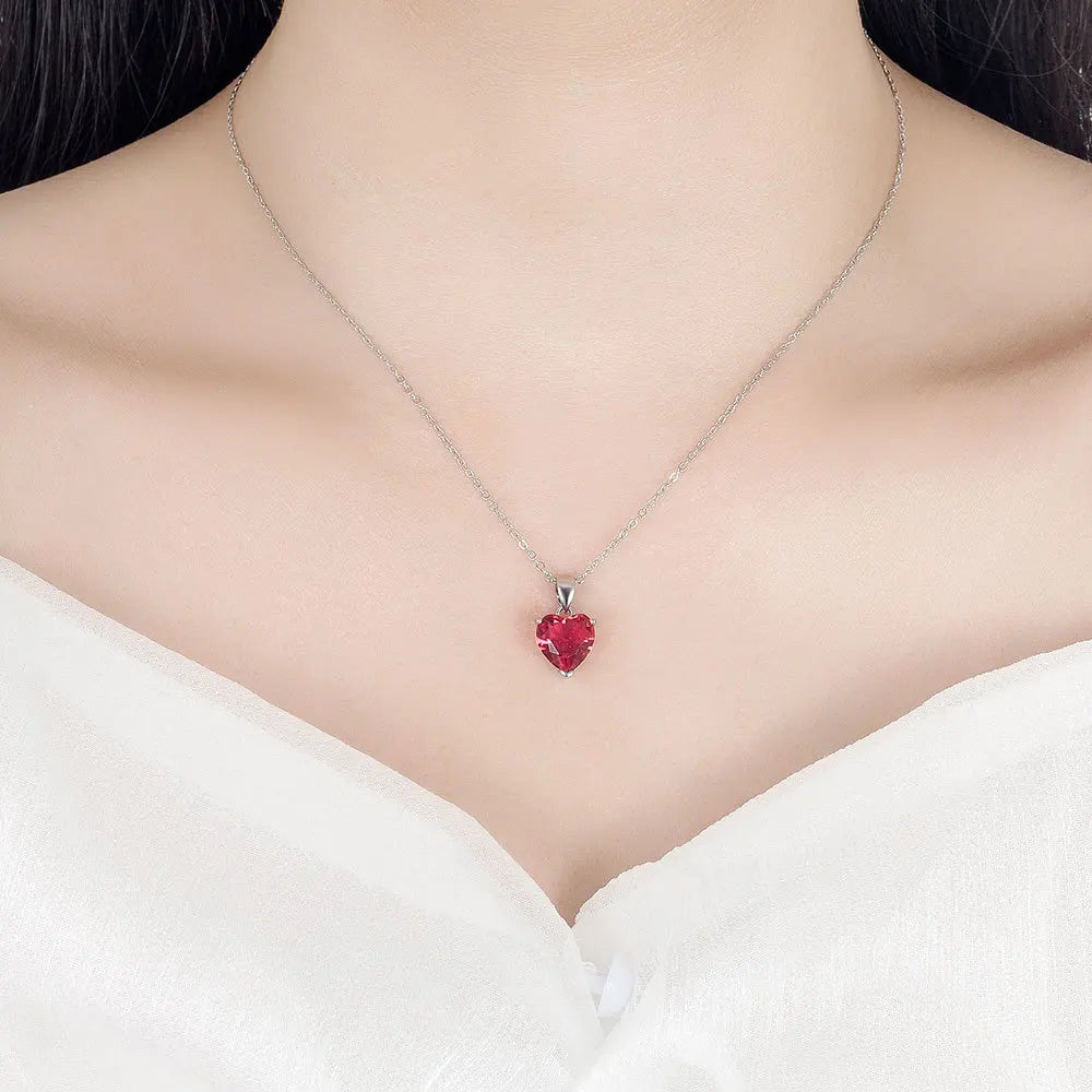 Elegant Heart Zircon Ring Earrings Necklace