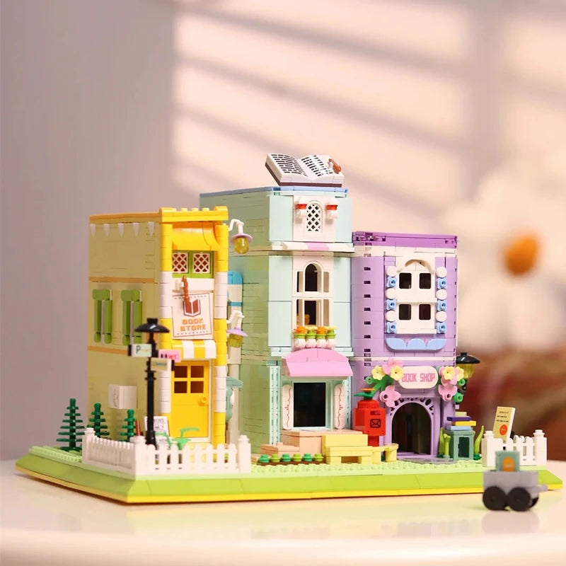 1699PCs Creative Coffee Bookstore Building Blocks