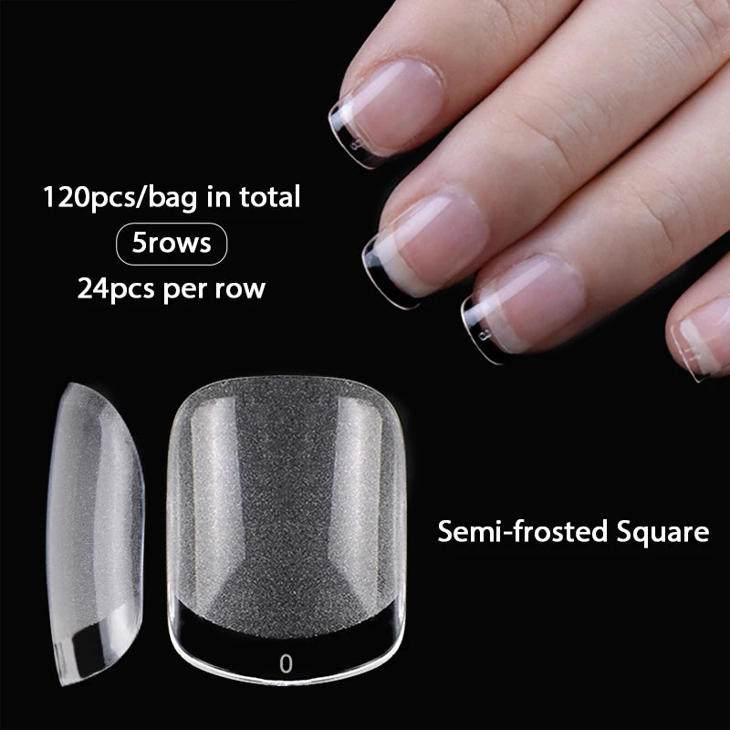 120pcs XXS Short Almond Full Cover Sculpted Soft Gel Nail Tips