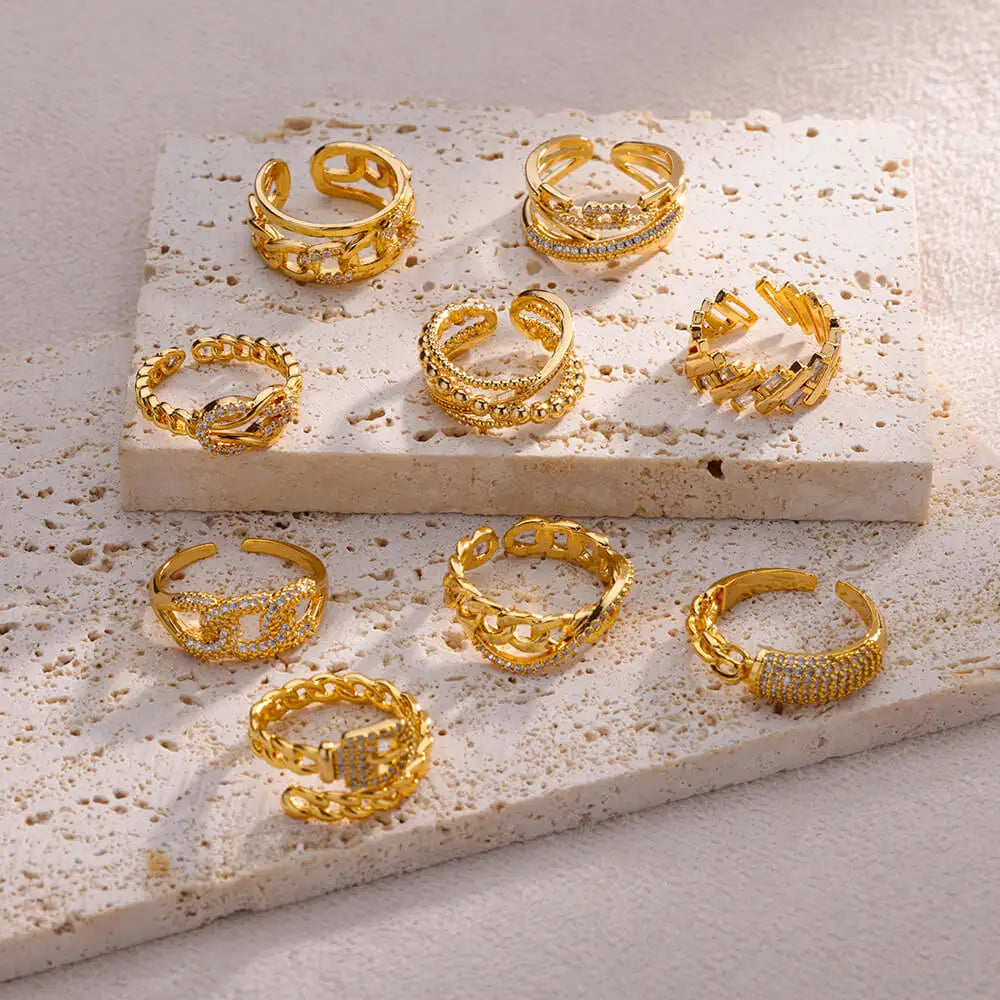 Gold Color Stainless Steel Rings