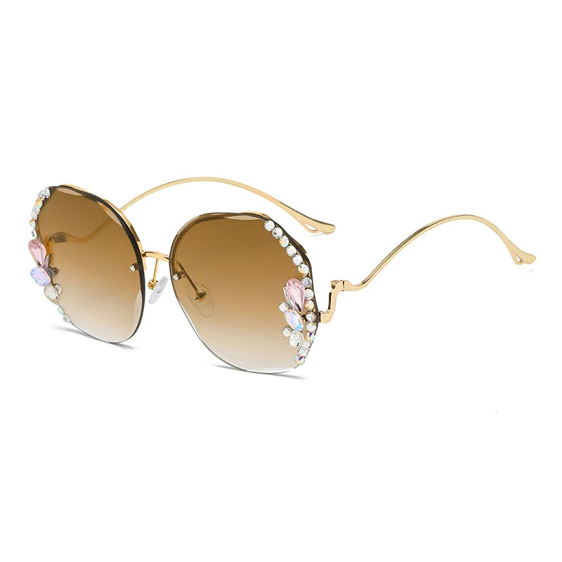 Luxury Fashion Oversized Rimless Sunglasses