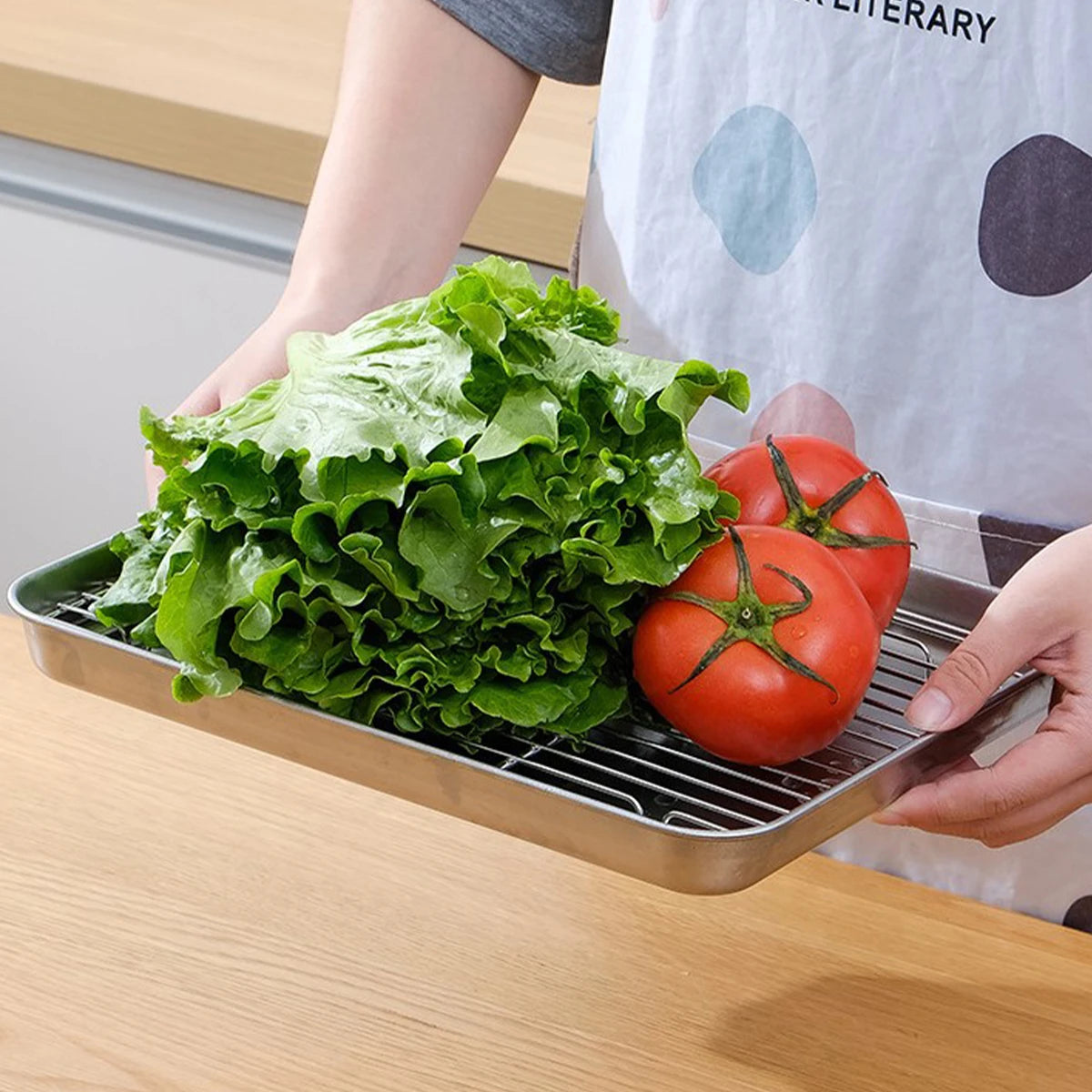 Stainless Steel Baking Pan Tray With Wire Rack