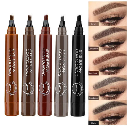 5 Colors Waterproof 4 Fork Tip Eyebrow Tattoo Pencil Long Lasting