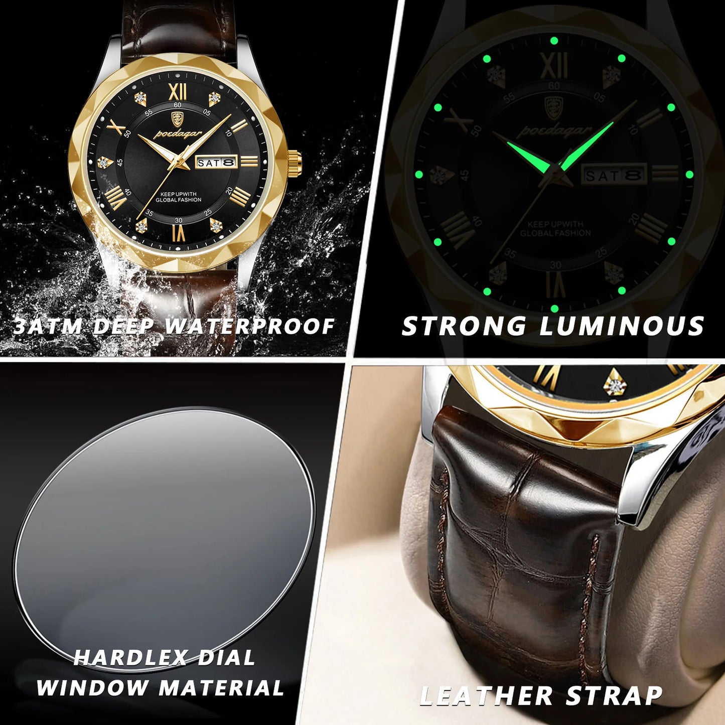 Luxury Business Man Wristwatch Waterproof