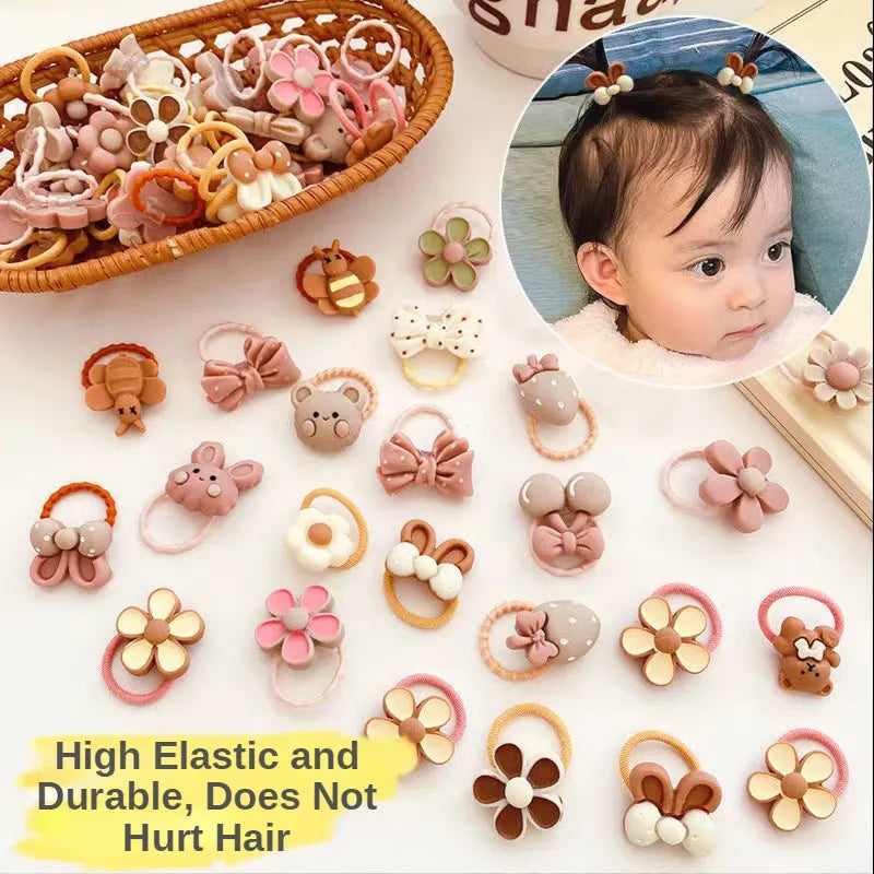 20Pcs/Set Cute Cartoon Bear Rabbit Hair Band