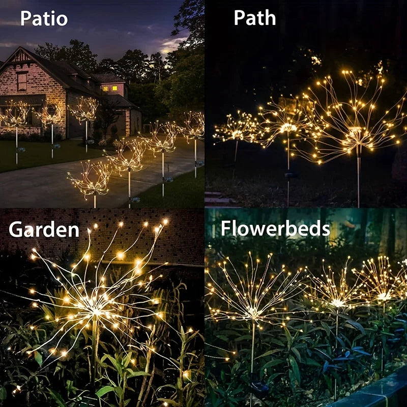 1 Packs Solar Fairy Lights,Waterproof Outdoor Firework Lights