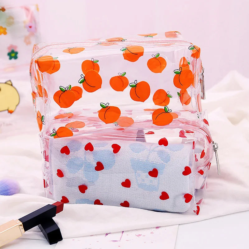 Kawaii Transparent Pencil Case Large Capacity Pen Box