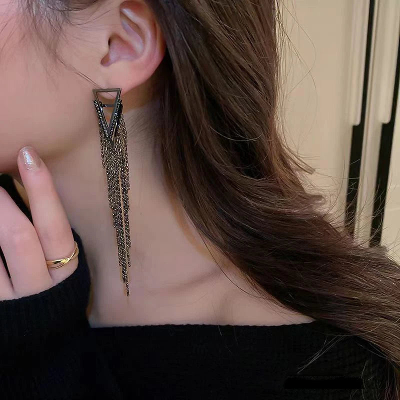 Trendy Black Color Earrings