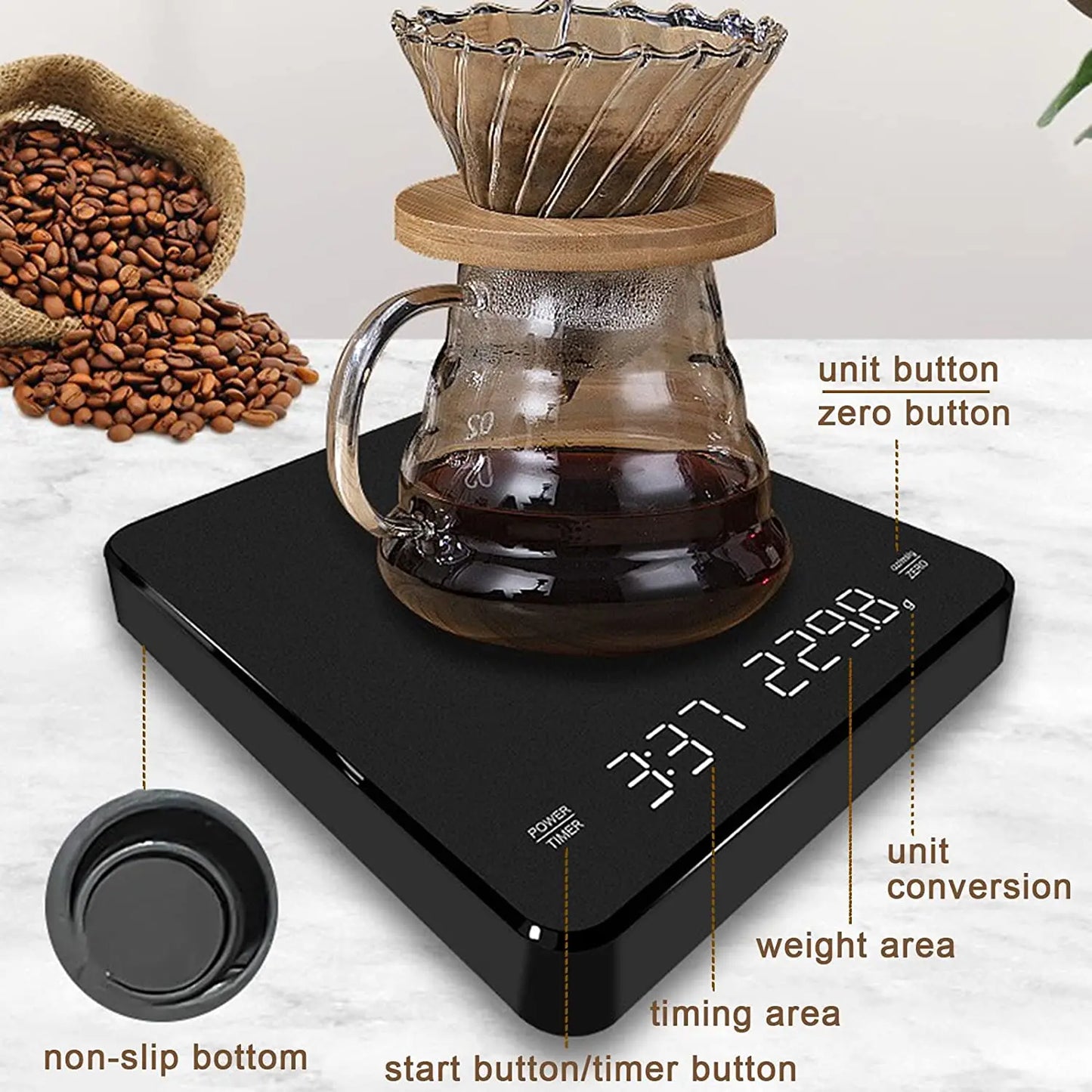 Smart LED Screen Coffee Scale Kitchen