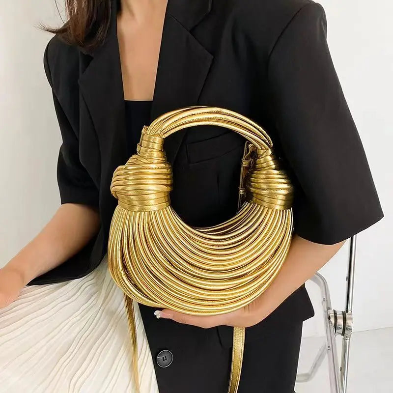 Gold Luxury Designer Noodle Bags