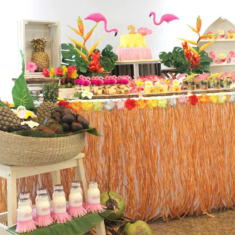 Hawaiian Party Decorations Tropical Luau Grass Table Skirt