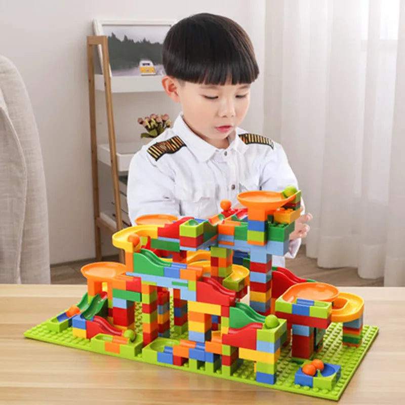 168-336PCS Marble Race Run Blocks Maze Ball Track