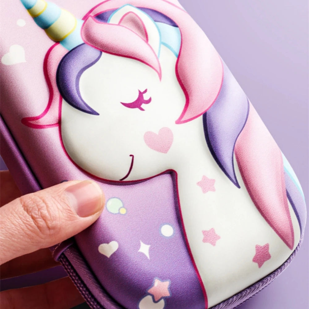 3D EVA unicorn cute pencil case