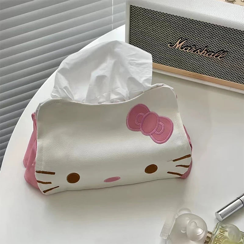 Sanrio Hello Kiity Tissue Box Cartoon Kt Cat Paper Napkin Case