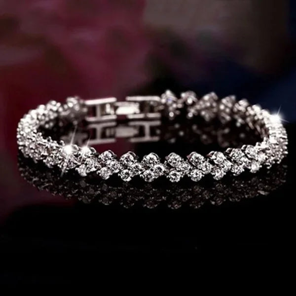 3 Color Women Fashion Zircon Heart Bracelet