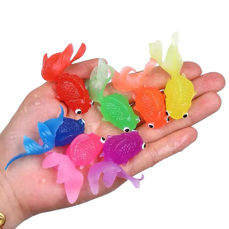 10Pcs/Set Simulation Rubber Goldfish Baby Bath