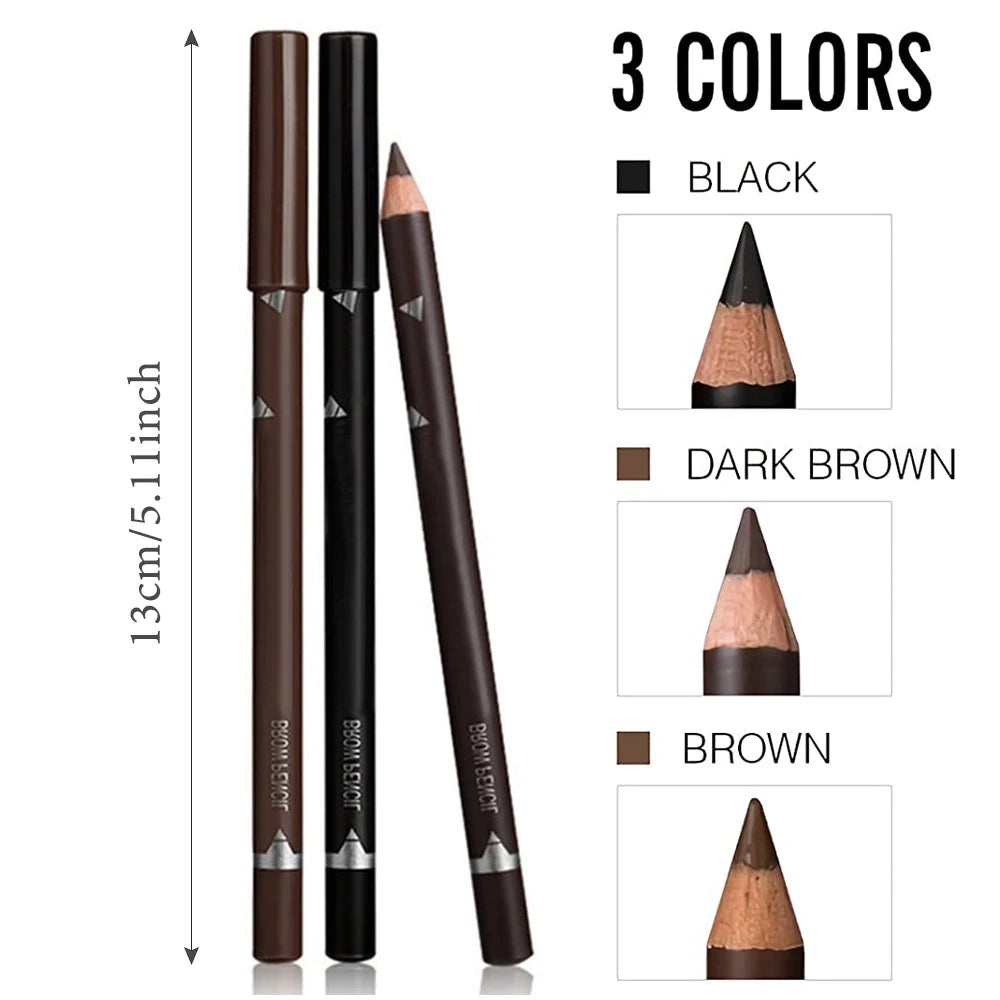 6/12Pcs Eye Brow Pencil Waterproof Professional Women Eye Makeup Pen