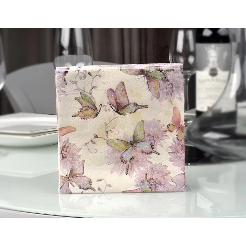 20Pcs/Bag Napkins Paper Butterfly Decoupage