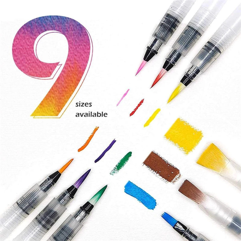 9pcs Watercolor Brush Set,