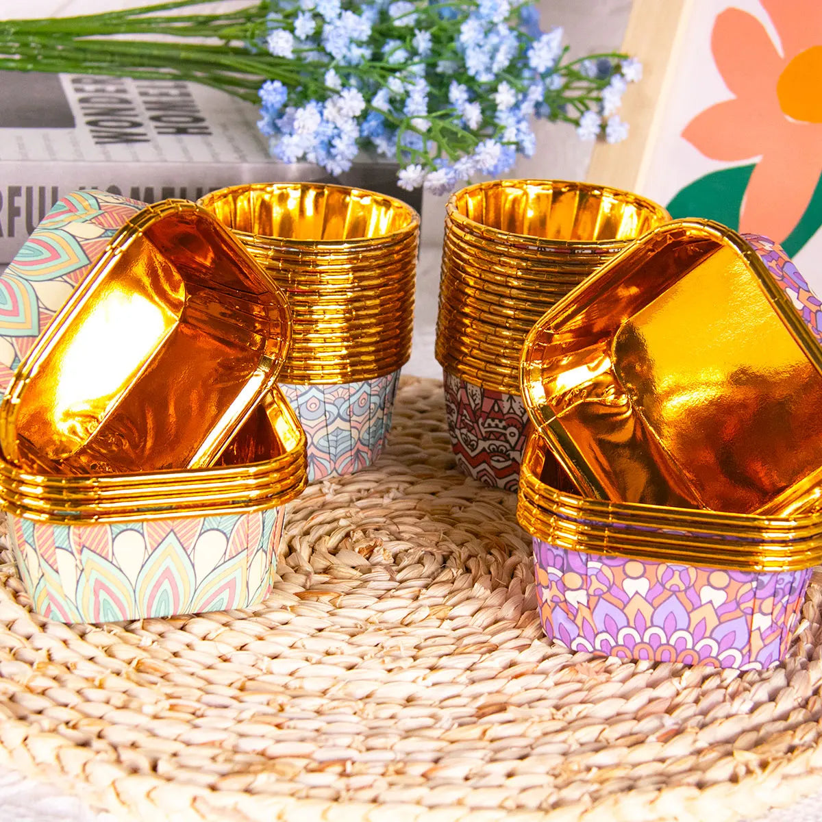 50pcs Gold Cupcake Liners