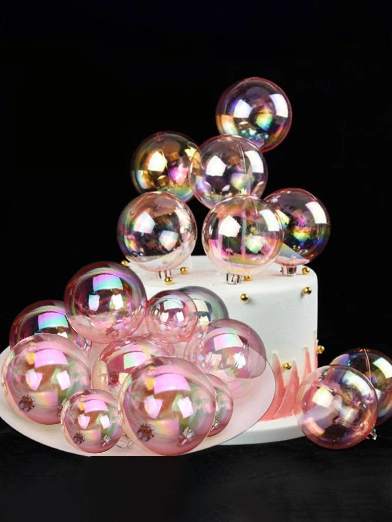 6pcs Colorful ball  Cake Topper Birthday Party