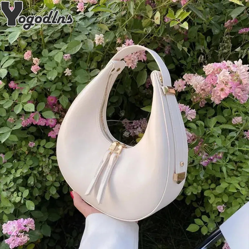 Luxury Half Moon Hobo Tota Bag