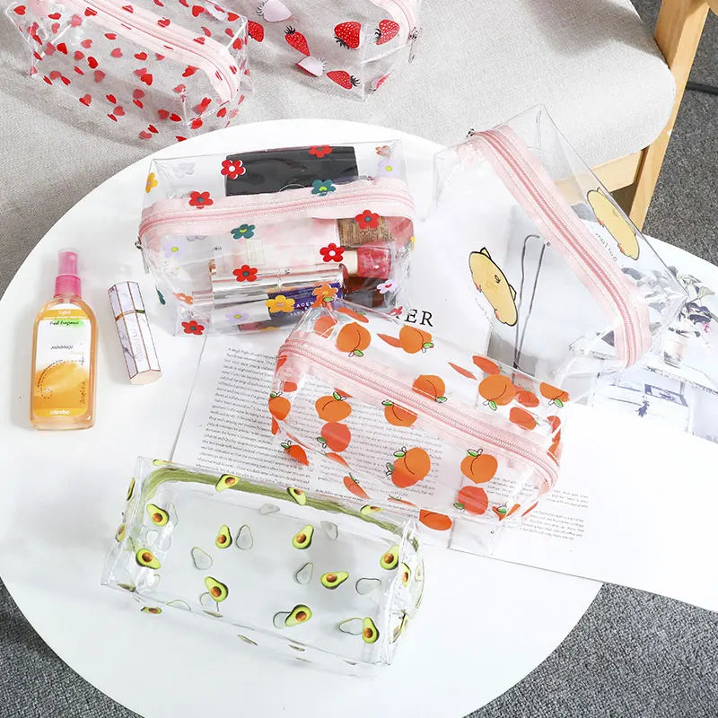 Kawaii Transparent Pencil Case Large Capacity Pen Box