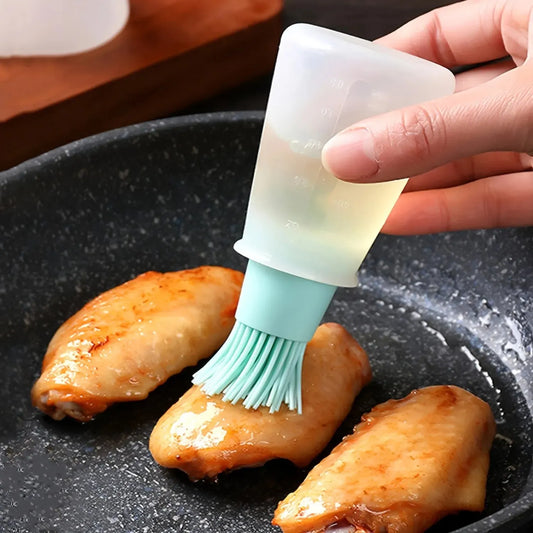 3pcs Silicone BBQ Oil Bottle Brush With Flat-Bottom Design