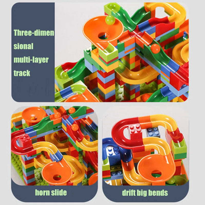 168-336PCS Marble Race Run Blocks Maze Ball Track