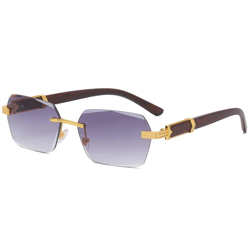 Luxury Rimless Square Sunglasses