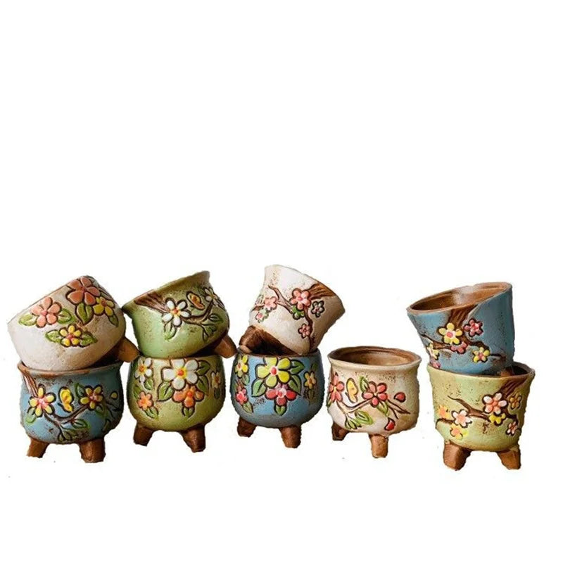 Korean Simple Fleshy Flower Pot Ceramic Hand-painted  Pot