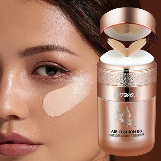 Air Cushion BB Cream Butterfly Powder Puff Moisturizing Foundation