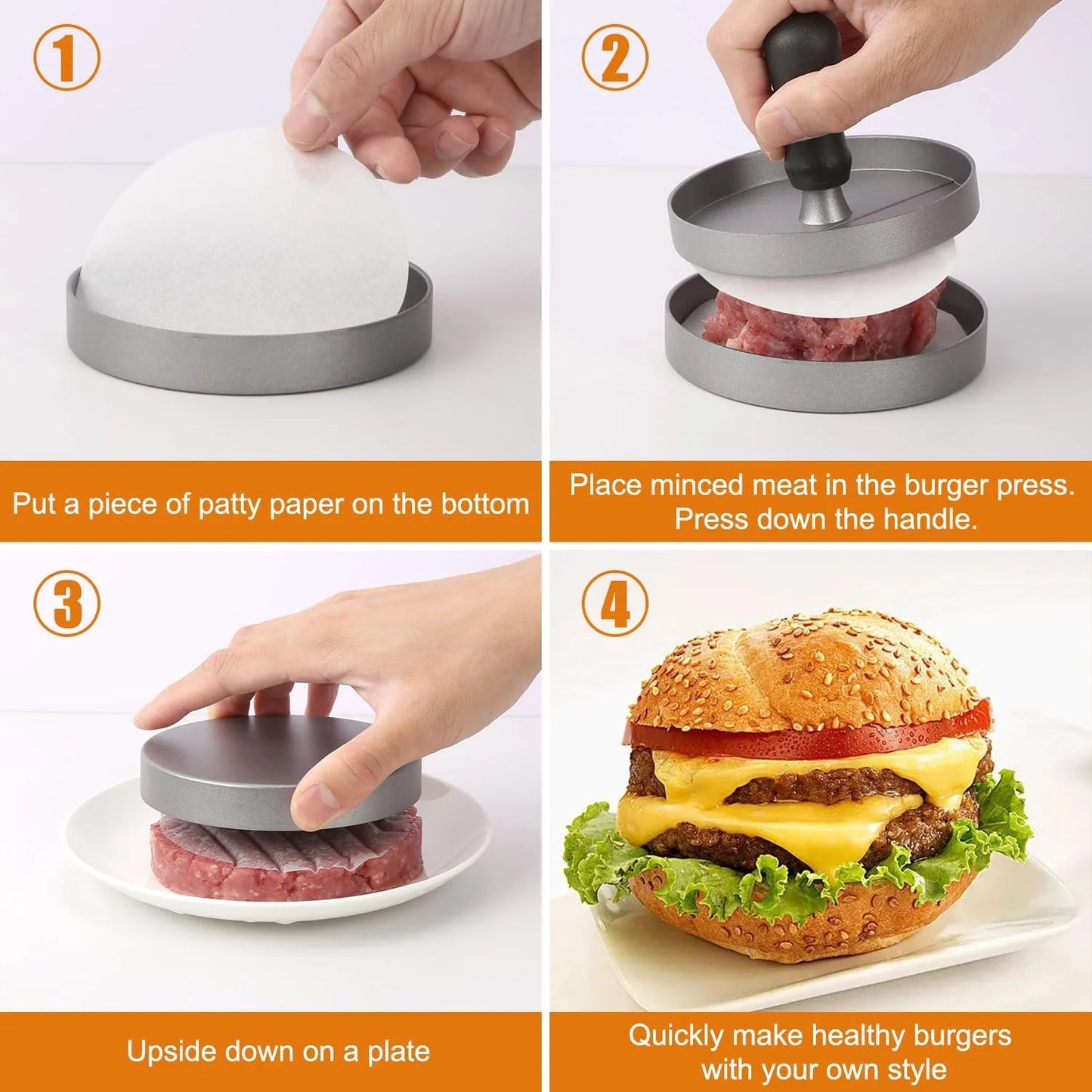 easy Hamburger  Maker with Wax Paper