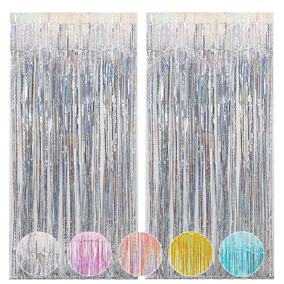 2Pcs 2m Tinsel Curtain Tassel Background for many occasions