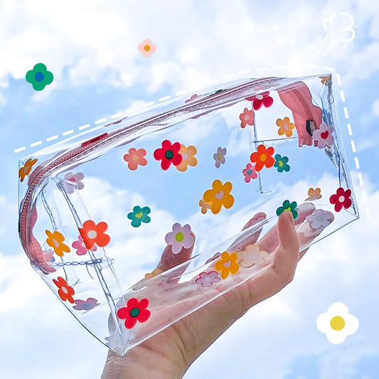 Kawaii Transparent Pencil Case Large Capacity Pen Box