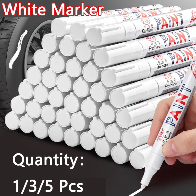 White Marker Pens set 2.0mm Oily Waterproof White Gel Pen