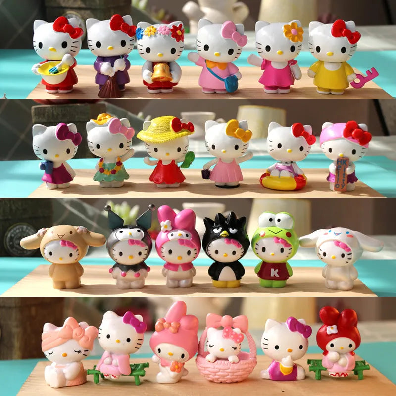 6pcs CUTE Anime Sanrio Hello Kitty Action Figure Toy