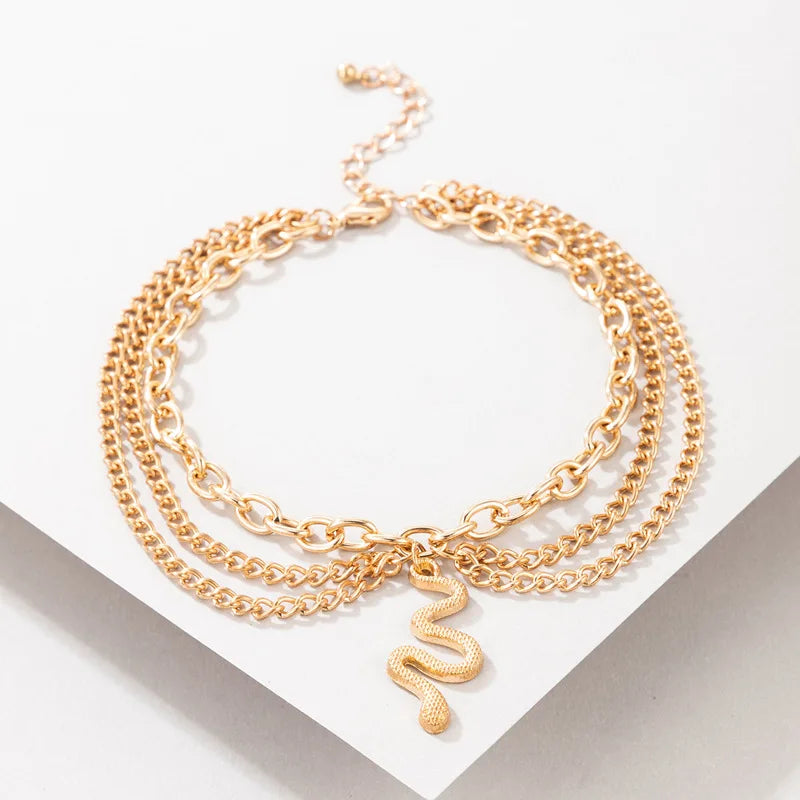 Classic Snake Multi-layer Anklet