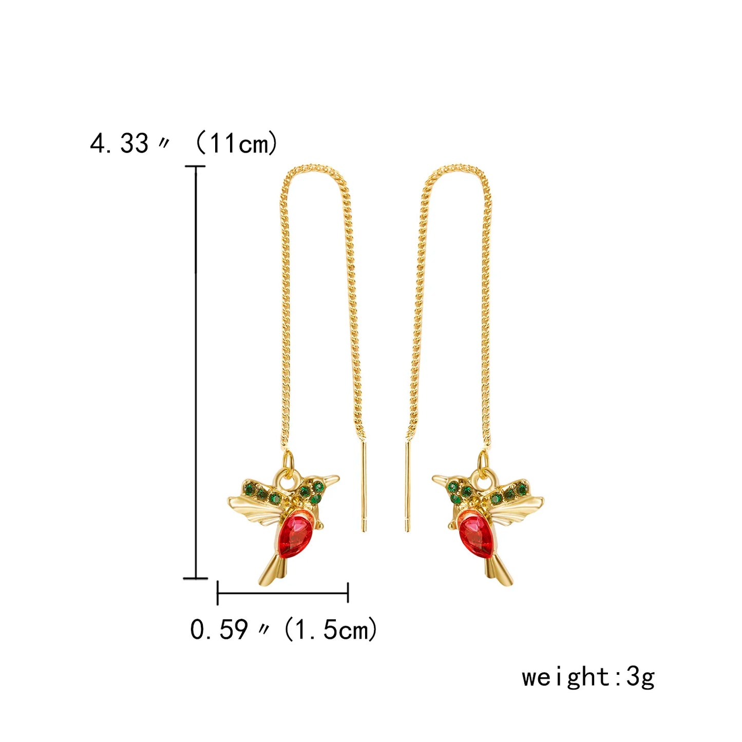 Trend Little Bird Drop Long Hanging Earrings