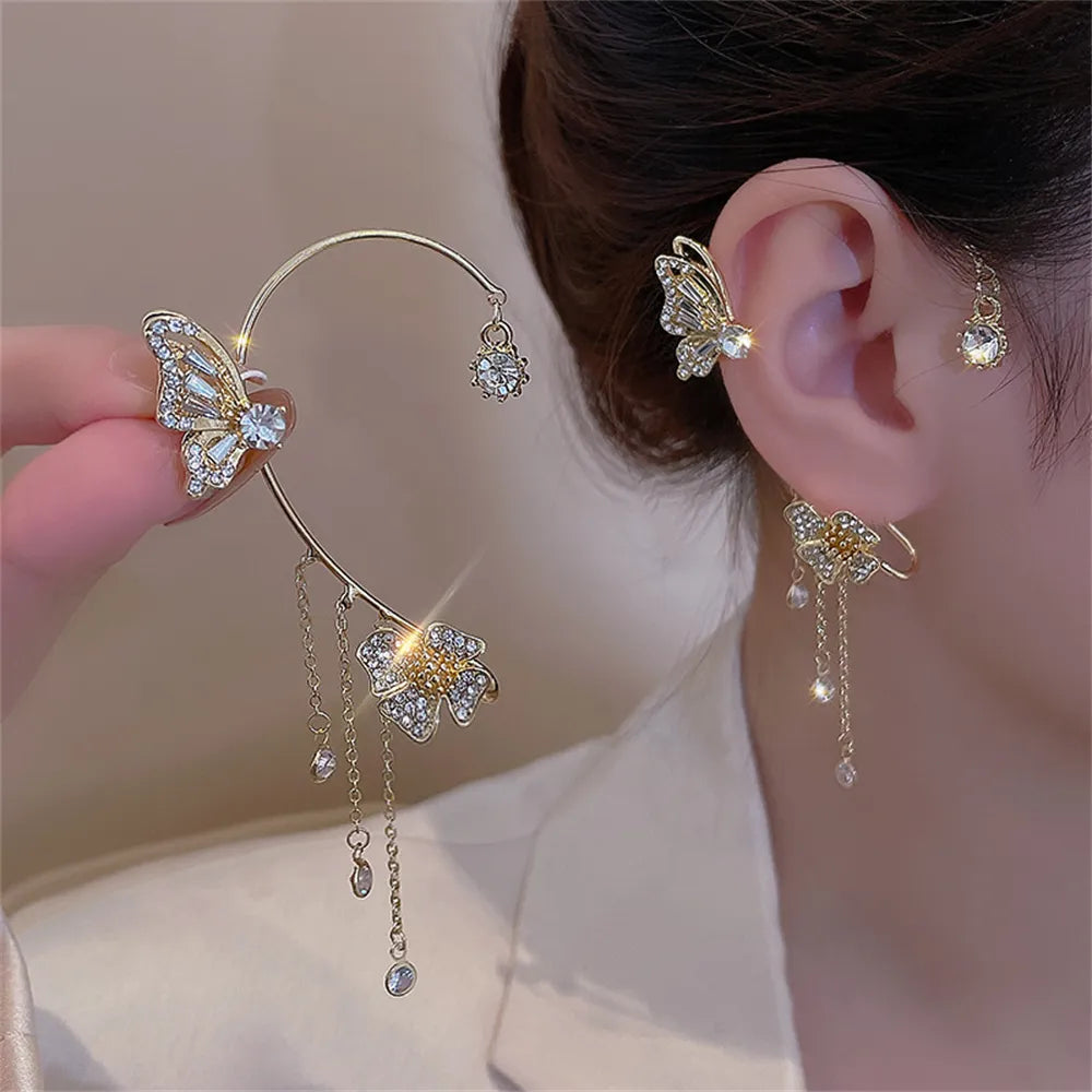 Shiny Zircon Butterfly Ear Cuff