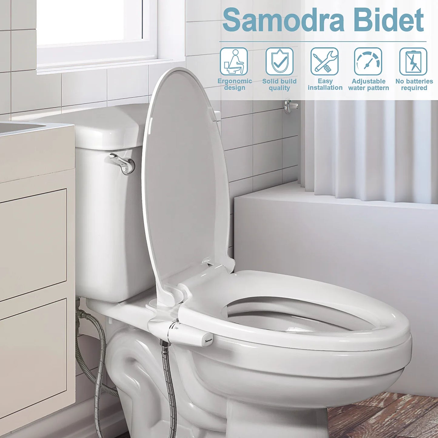 Bidet Attachment Ultra-Slim Toilet Seat Attachment