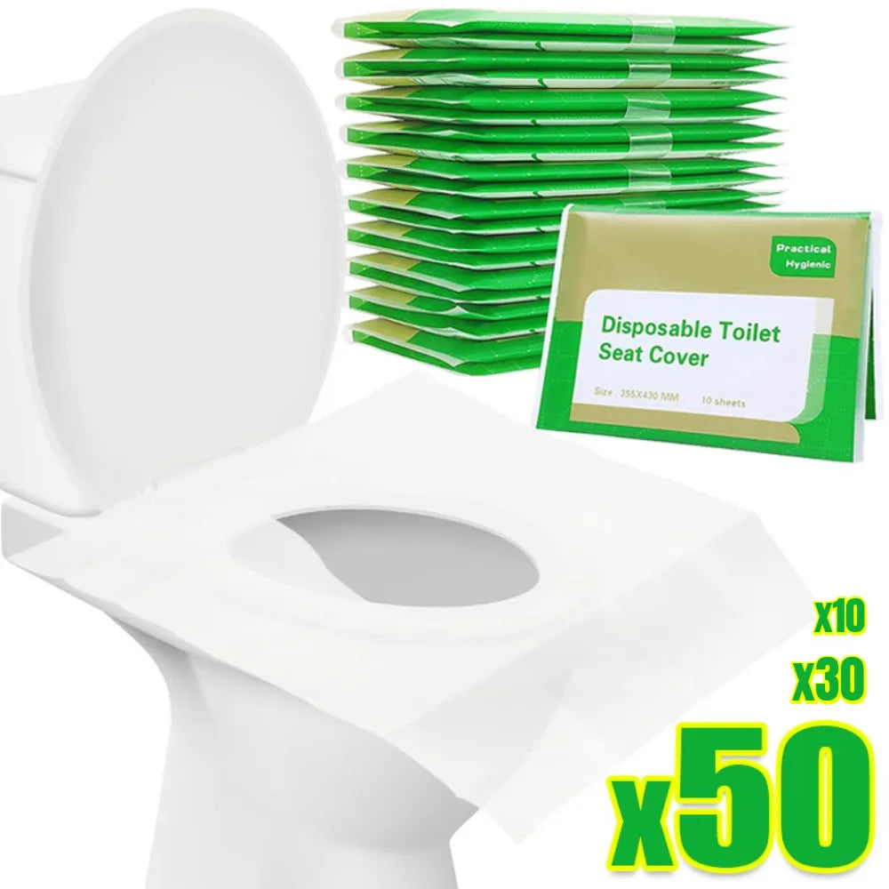 50/30/10PCS Disposable Toilet Seat Cover Portable Travel Camping