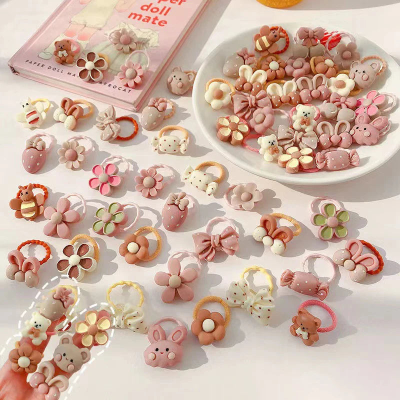 20Pcs/Set Cute Cartoon Bear Rabbit Hair Band