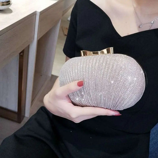 Elegant Rhinestones Clutch Egg Shape Evening Bag