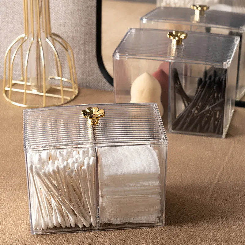 Transparent Acrylic Cotton Swab Storage Box