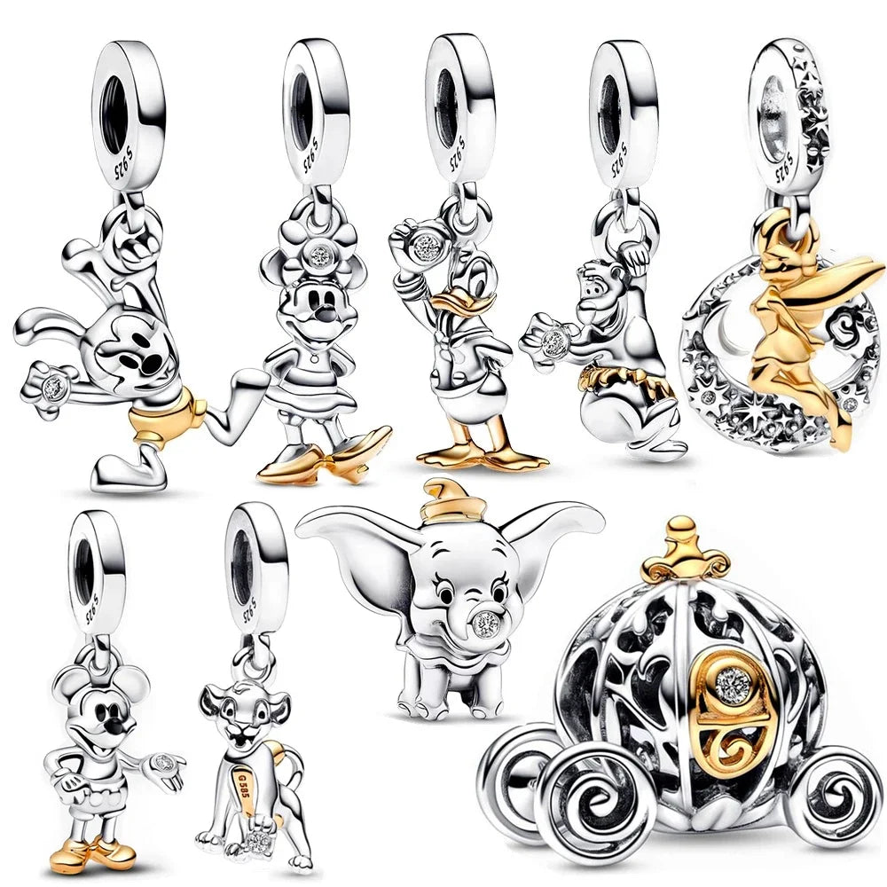 Disney Series Donald Duck 925 Sterling Silver Dangle Charm Fit Pandora Bracelet