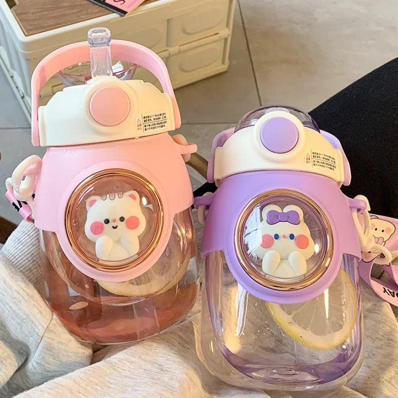 Cute Kids Water Bottle with Straw for Girls