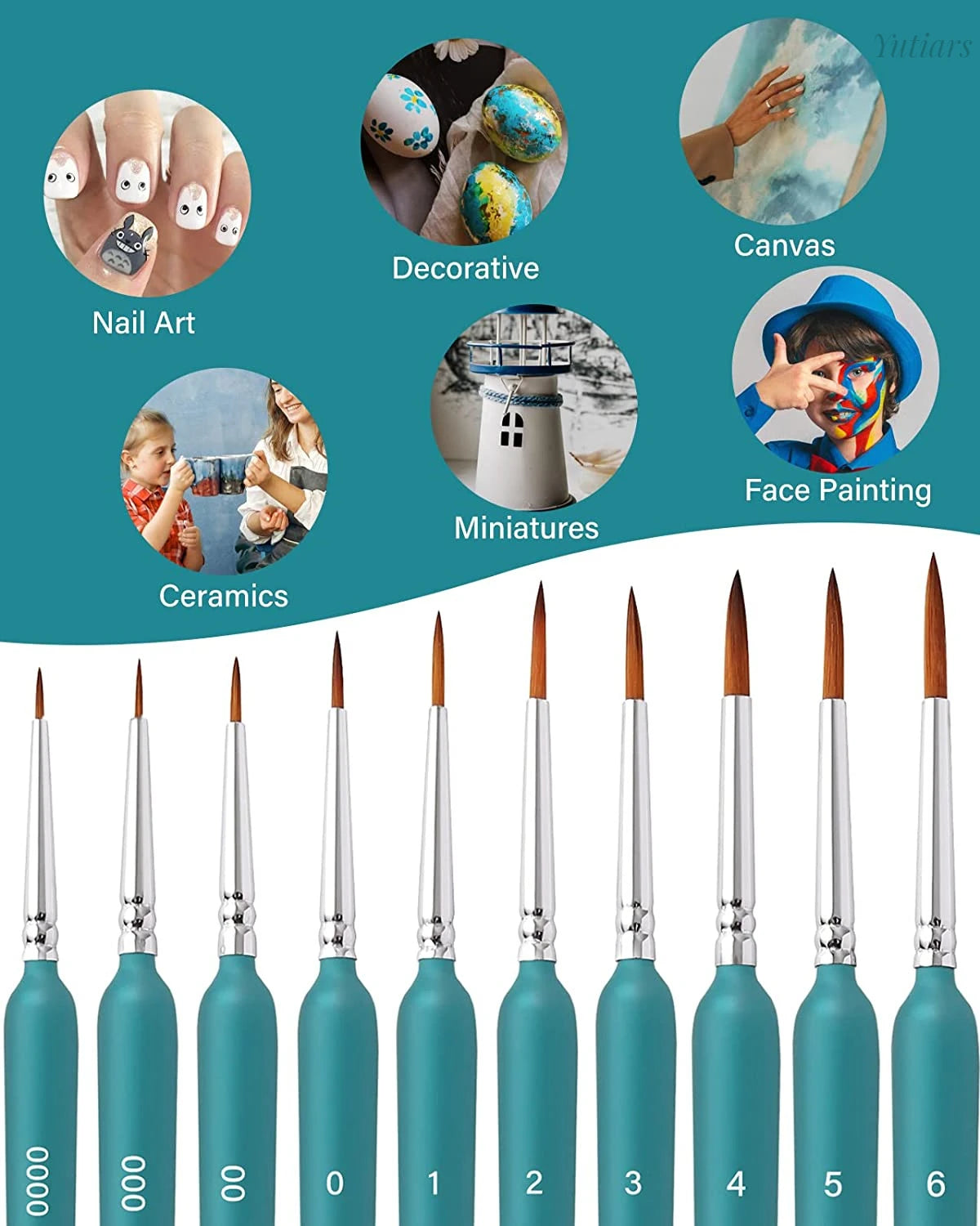 11pcs Miniature Paint Brushes